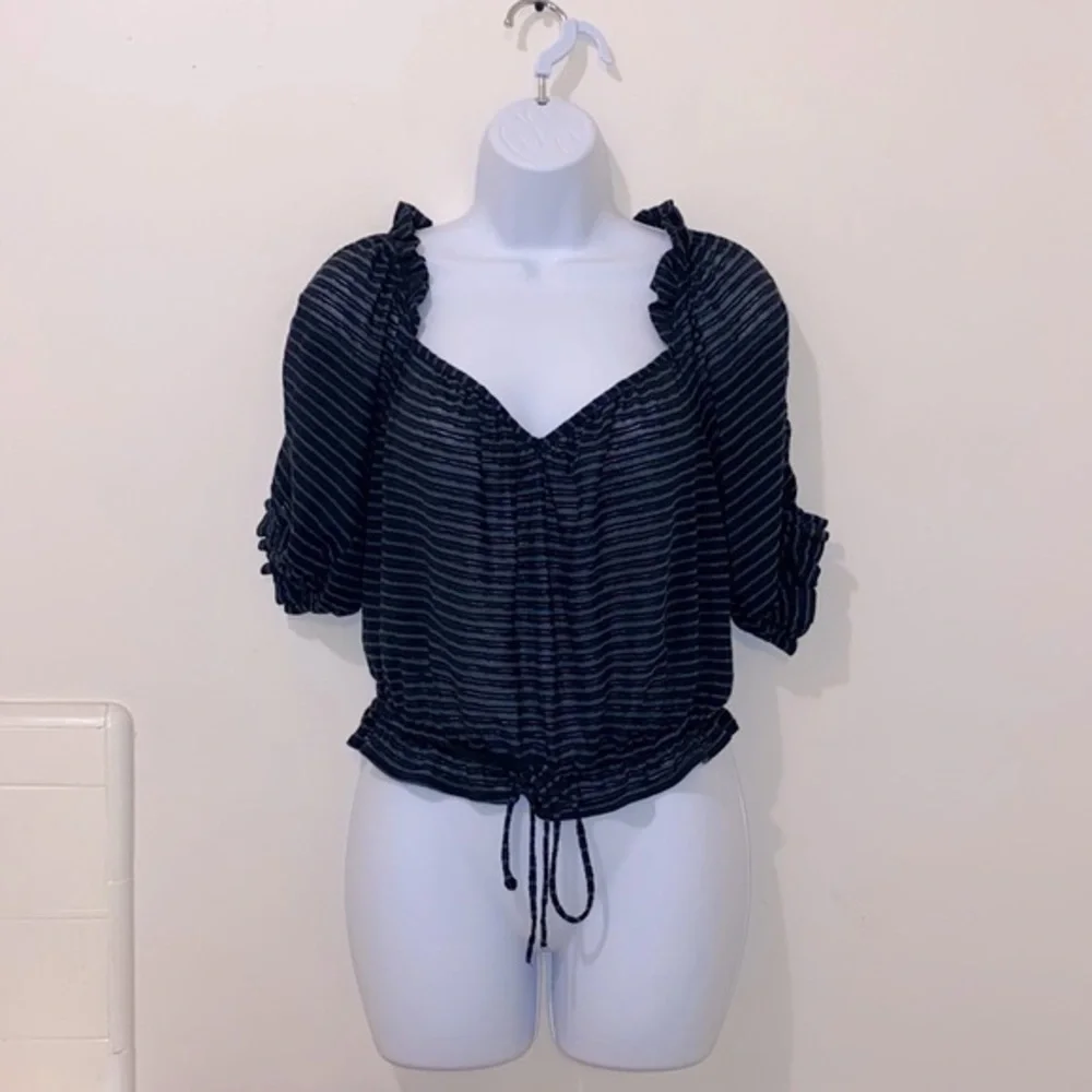 Women’s Free People Striped Sheer Pullover Blouse